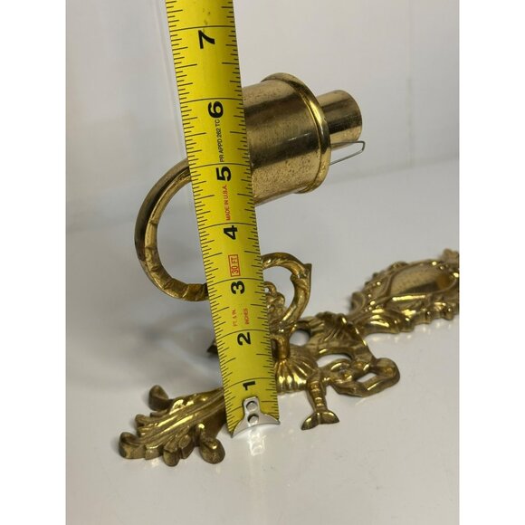 VTG Brass Wall Candle Sconce 9"x6" Decorative Candlestick Holder for Home Decor - Picture 9 of 9